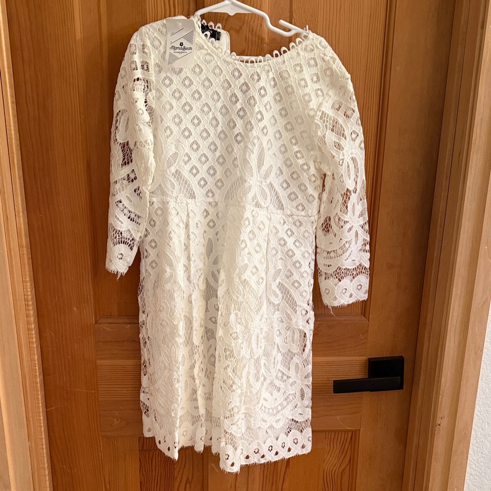 Elegant White Lace Kids Dress
